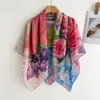 Nuevo Pañuelo Cuadrado Delgado Transpirable de Seda y Algodón para Primavera y Otoño 110*110 Elegante y Versátil Chal para Habitación con Aire Acondicionado Pañuelo Decorativo para Mujer