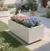 Caixa de Flores Exclusiva para Exterior em Aço Inoxidável Caixa de Plantio para Varanda Canteiro Retangular para Rua Comercial Calha de Flores com Acabamento em Ferro