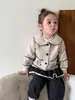(8.18 Novidades) Cardigã de Tricô para Meninas Outono Novo Estilo Casaco Suéter Infantil Roupas de Bebê Classe A