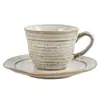 Taza de cerámica de alto valor estético personalizada para el hogar, taza diaria para beber, taza de café vintage francesa, juego de taza y platillo para el té de la tarde