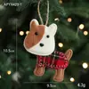 Adornos para árbol de Navidad de tela de fieltro, cachorro, caballo de madera, flor, colgantes de novedad navideña de dibujos animados, decoraciones para ventana