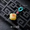 Pingente de Vidro Estilo Chinês Imitação de Jade Borboleta Vagem de Lótus Pequeno Charme Acessório DIY Feito à Mão Pulseira Broche Hanfu Qipao