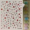 Pegatinas de uñas con relieve floral y pan de oro transfronterizas, diseño floral estampado en caliente 3D, patrón floral fresco, pegatinas de uñas DIY, estilo SL