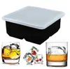 Bandeja de Hielo Cuadrada Grande de Silicona para Congelador, 4 Cubos, Creativa, Fácil de Desmoldar, Adecuada para Whisky y Cócteles