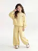 Conjunto deportivo para niñas, nueva colección primavera/otoño 2026, elegante conjunto de otoño estilo coreano para niñas pequeñas, conjunto de dos piezas de sudadera para niños