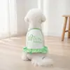 Direto da fábrica, vestido de cachorro para primavera e verão, fino, fofo, estampa de desenho animado, vestido felpudo, roupa para pet