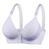 Ropa Interior de Algodón para Madres de Mediana Edad y Mayores, Algodón Amigable con la Piel, Cómodo, Transpirable, Sujetador Delgado, Cierre de Tres Filas, Sin Aros, Sujetador Push-Up