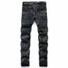 Jeans para Hombre Negros Ajustados de Moda Punk Vintage High Street con Tachuelas
