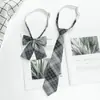 Corbata Estilo Academia, Corbata de Moño, Corbata Floral, Corbata JK, Corbata a Cuadros Rosa Amarillo Rojo, Corbata Retro Gris Carbón para Mujer