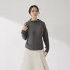 Camiseta Plissada Miyake Feminina Nova Coleção Primavera & Outono Estilo Simples e Fashion Cor Lisa Solta Efeito Emagrecedor Manga Morcego Top Plissado