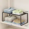 Prateleira organizadora retrátil para guarda-roupa, ferramenta economizadora de espaço para armário de roupas, prateleira divisória deslizante, sapateira