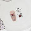 Manicura Nueva Blanco K-Color Producto Popular Caliente con Aleación Diamante Corazón Forma de Mariposa Estéreo Super Flash Joyería para Arte de Uñas