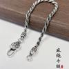 Pulsera de plata de ley s925 con seis palabras y mantra de 3 mm para niños y niñas, estilo étnico de moda nacional, estilo de pareja simple, estilo nicho.