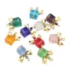 Nudo de Lazo Cuadrado Colgante de Cristal Moda Collar Pulsera Colgante Pequeño Hecho a Mano DIY Accesorios de Joyería Accesorios para Ropa