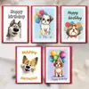 Transfronterizo Nuevo Juego de 10 Piezas/Set Tarjeta de Felicitación de Cumpleaños Juego de Sobres Perro de Dibujos Animados Lindo Tarjeta de Bendición de Cumpleaños