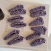 Grampo de Cabelo Roxo de Lã de Cordeiro Estilo Coreano com Laço Clip BB Clip para Franja Presilha Versátil Presilha Lateral