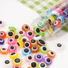 Ojo de Diablo de Resina Redondo Plano Rayas Arcoíris Cuentas Sueltas para Pulsera Hecha a Mano DIY Collar Accesorios de Joyería Materiales
