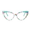 Marco de Color Nuevo Transfronterizo Ojo de Gato Floral Marco de Gafas Liso Moda Europea y Americana Gafas Planas Antiluz Azul Bl916