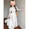Vestido Chemise Elegante de Verão High-End para Mulheres Petite, Estilo Francês, Longo com Cintura Marcada, Comprimento Médio