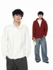Mtlclothes Ropa para Hombre Atmosférica Cuello Semi Alto Perezoso Jacquard Estilo Coreano Holgado Cárdigan Suéter de Punto