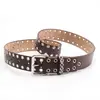 Cinto de Metal com Ilhós Estilo Punk para Homens e Mulheres, Versátil para Jeans e Saias, Cinto Decorativo com Furos para Mulheres