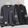 Sudadera para hombre, estilo primavera y otoño, cuello redondo sin capucha, camiseta básica de manga larga, top versátil casual holgado, ropa para hombre versátil