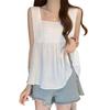 Talla grande Camiseta sin mangas de ala ancha para mujer Verano 2024 Combinación total Adelgazante interior chica gordita Tirantes con volantes Chaleco para llevar exterior