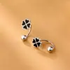 Ganchos para Orejas de Trébol de Cuatro Hojas de Plata Pura S999 para Mujer, Pendientes de Lujo Ligero de Gama Alta, Diseño de Nicho a la Moda, Joyería para Orejas de Plata Pura al por Mayor