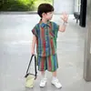 Conjunto de Camisa Rayada de Verano para Niños 2026 Nuevo Estilo Chaleco sin Mangas Fresco para Niños Conjunto de Dos Piezas Ropa de Verano para Bebés