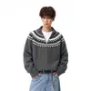 Nuevo Suéter de Punto Artístico Estilo Europeo para Hombre Otoño/Invierno 2026, Suéter con Cremallera Jacquard Vintage de Diseño Nicho