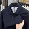 Camisa Polo de Algodón Puro con Cuello y Mangas Largas para Hombre de Primavera y Otoño Tops Casuales para Hombre Camiseta de Color Puro Piqué 100% Algodón para Hombre