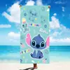 Nueva Toalla de Playa Serie Dibujos Animados Stitch, Toalla de Baño Infantil Estampada de Fibra Ultra Fina, Toalla para Vacaciones en la Playa al Aire Libre