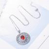 Colar Pingente Estilo Europeu e Americano Moda Zircônio Diamante Redondo Marca Pingente Temperamento Personalidade Caixa Corrente Corrente Colar Corrente de Lã