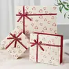 Popular Caja de Regalo Estilo Fresco con Lazo, Caja de Regalo con Tapa y Base, Caja de Regalo de Souvenir para Novia, Caja Vacía al por Mayor