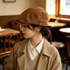 Gorra británica de moda, artística y vintage, gorra de repartidor ajustable, boina que hace que la cara se vea más pequeña, disponible para venta al por mayor