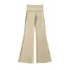Pantalones de Yoga Drapados de Cintura Alta, Moda de Verano Versátiles Ajustados de Color Sólido Casual Largos hasta el Suelo para Mujer