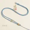 Colgante de Lanyard para Asiento de Loto Tejido a Mano Aventurina Jade Ajustable con Cuerda Colgante de Jade Collar de Cuerda para Colgar Agata