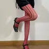 Medias de rejilla a rayas para comercio exterior transfronterizo, medias adelgazantes, patrón oscuro retro, para chicas populares, todo partido, medias finas para fotos 6196