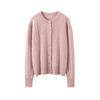 Cárdigan de Cachemira para Mujer 100% Cachemira Pura Retro Tejido Trenzado Chaqueta de Manga Larga Ropa Exterior de Punto Cálido para Otoño e Invierno