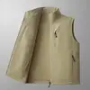 Chaleco Outdoor para Hombre de Doble Cara con Forro de Polar, Otoño/Invierno, Cuello Alto, Impermeable, Resistente al Desgaste, Multibolsillos, Chaleco de Fotografía