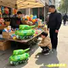 Carrito de arrastre para niños con globo de papel de aluminio y ruedas, juguete de dibujos animados, artilugio para que los niños caminen, suministros para vendedores ambulantes, decoraciones para fiestas de cumpleaños y festividades