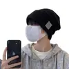 Gorro Tejido para Otoño e Invierno, Forrado de Felpa y Engrosado, con Logo de Pico de Montaña, Gorro Cálido para la Cabeza, Estilo Coreano, Adecuado para Ciclismo, Unisex