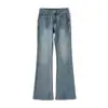 26 Colección de otoño e invierno transfronteriza nueva: Jeans de mezclilla de peso pesado estilo americano con un corte retro, de tiro bajo, holgado y con una pierna ligeramente acampanada - estilo mujer, disponibles para envío directo