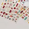 Pegatinas para Uñas con Caligrafía China, Diseños en Relieve Temáticos de Caqui, Pegatinas de Buena Suerte y Prosperidad con Lámina Dorada