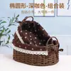 Cesta de armazenamento tecida com alça imitação de rattan cesta de armazenamento para mesa de centro da sala de estar caixa de armazenamento de palha trançada para miudezas lanches cosméticos