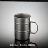 Copo de água criativo em aço inoxidável En 304 para acampamento ao ar livre, copo de água com alça dobrável, imitação de titânio vintage para refeição