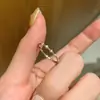 Anillo Delgado Incrustado de Diamantes de Plata de Ley S925 para Mujer, Estilo Vintage de Lujo Ligero, Diseño de Nicho de Gama Alta, Popular en Xiaohongshu