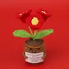 Productos de Hilo Terminados Transfronterizos Maceta de Hilo de Muguete Regalo Flor de Muguete Artificial de Tres Cabezas Día de San Valentín Cumpleaños Pequeño Regalo