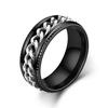 Anillo de Cadena de Acero de Titanio Rotatorio Popular y Popular, Anillo de Pareja Hip-Hop a la Moda, Joyería Personalizada, Suministro Transfronterizo