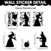 Pegatinas Estáticas de Halloween al por Mayor Silueta Bruja Fantasma Calabaza Pegatinas de Pared Decoración Sala de Estar Pared de Cristal Pegatinas para Ventana